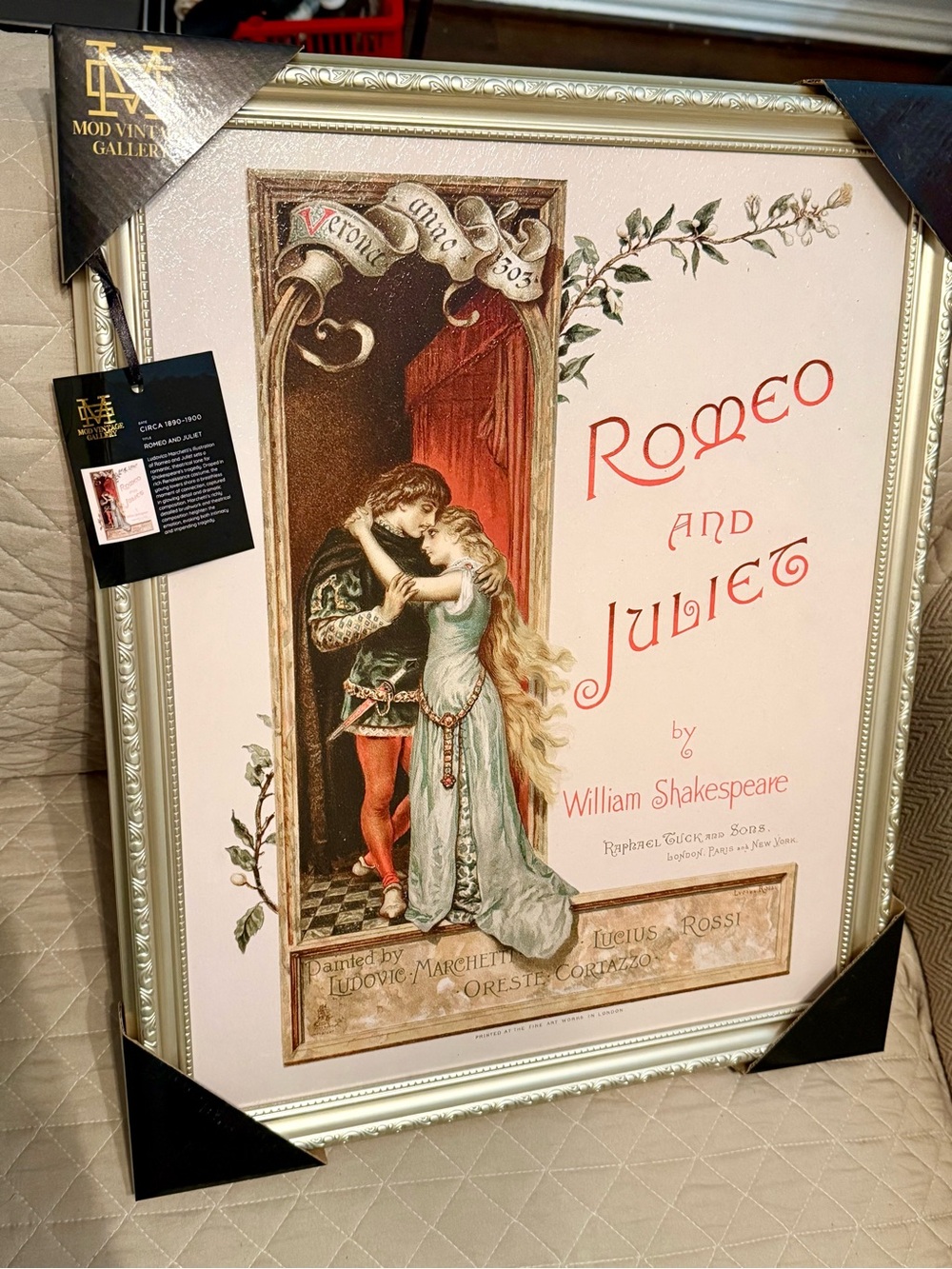 18x22 Romeo & Juliet framed art by Mod Vintage Gallery
